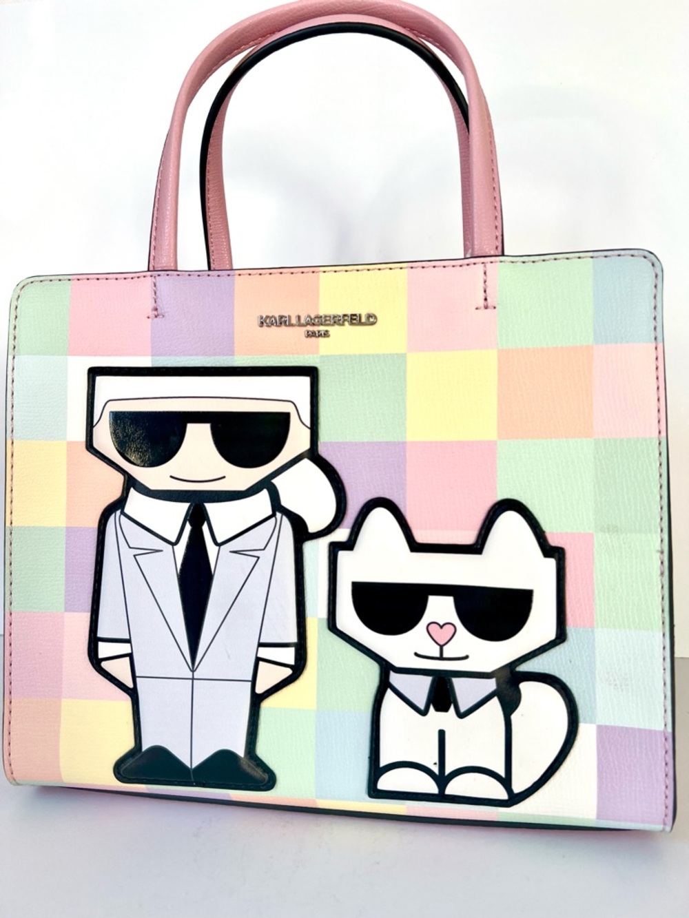 Karl Lagerfeld Paris Maybelle Crossbody Satchel Purse in Blush Combo - NWT NEW